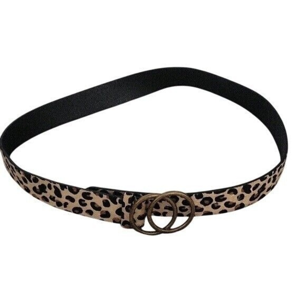Leopard Print‎ Belt Double Circle Buckle Fashion mobwife waist belt cheetah sexy